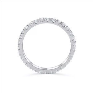 NEW❤️- CZ diamond eternity band+Diamond wedding band Gold+Silver+Rose Go…